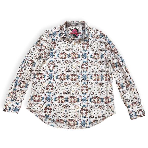 Robert Graham L Neri Mens Printed Button Down Shirt Classic Fit 100% Cotton - Picture 2 of 9